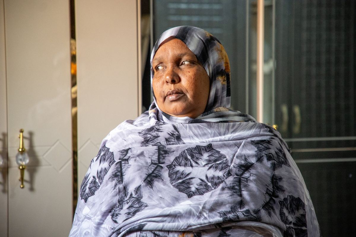 A business owner in her furniture shop in Burao